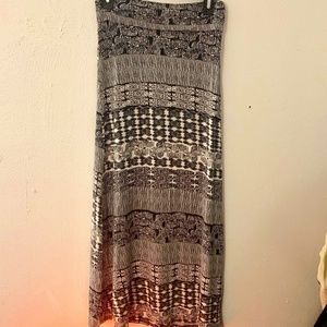 Aztec Black and White Maxi Skirt